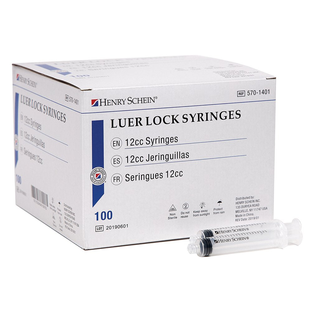 HS Irrigation Syringe Luer Lock 12cc Non Sterile 100/Box