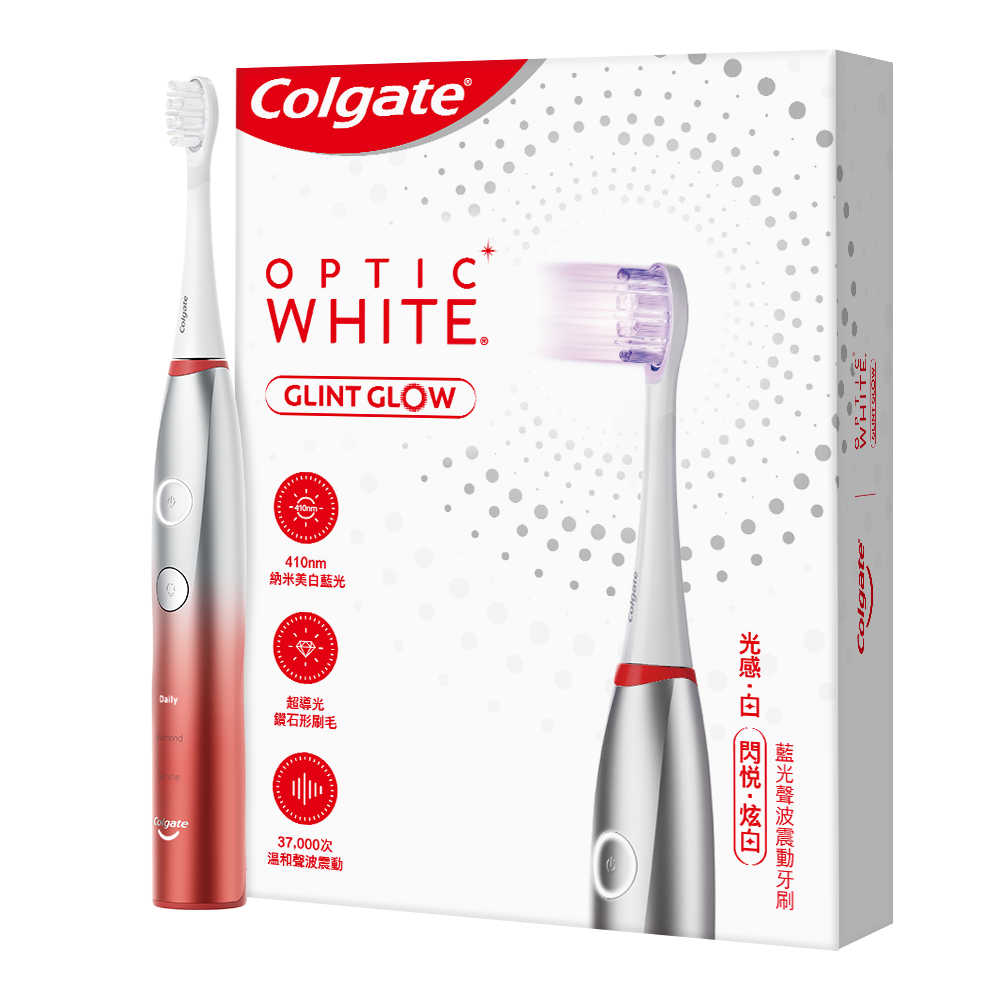 Colgate OpticWhite Glint Glow Electric ToothBrush (Red) Each