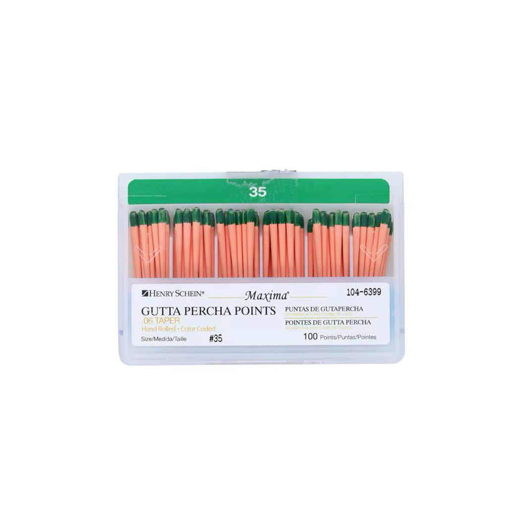 HS Maxima Gutta Percha Points 0.06 35 Green 100/Box