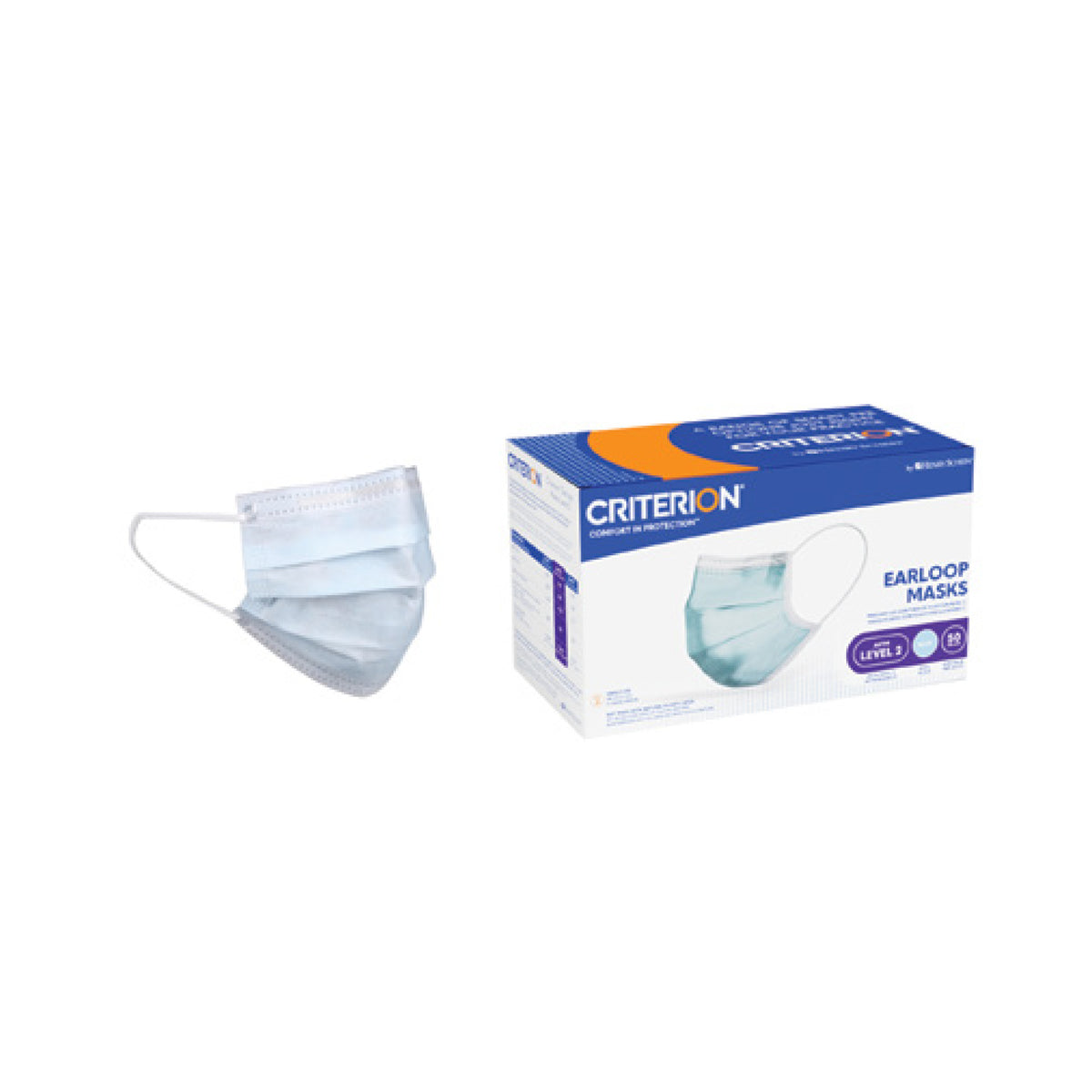 HS Procedural Earloop Mask ASTM Level 2 Blue 50/Box
