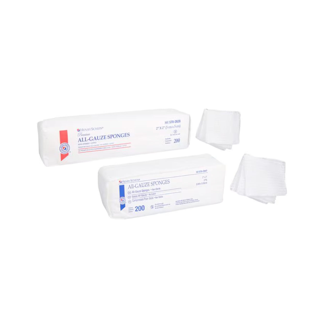 HS Premium Sponge Cotton/Woven 2 x 2" 8 Ply Non-Sterile 200/Pack