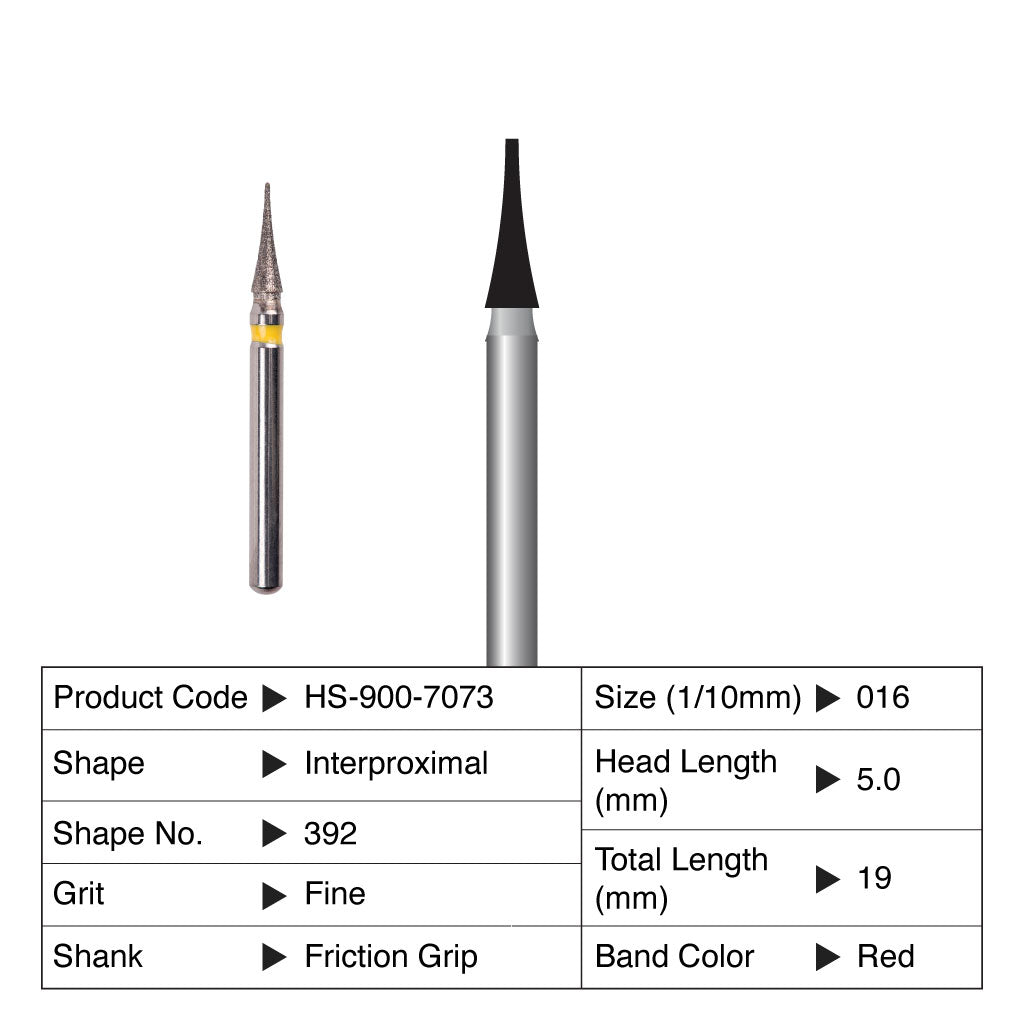 HS Maxima Diamond Bur Interproximal Friction Grip Fine 392-016F 5/Pack