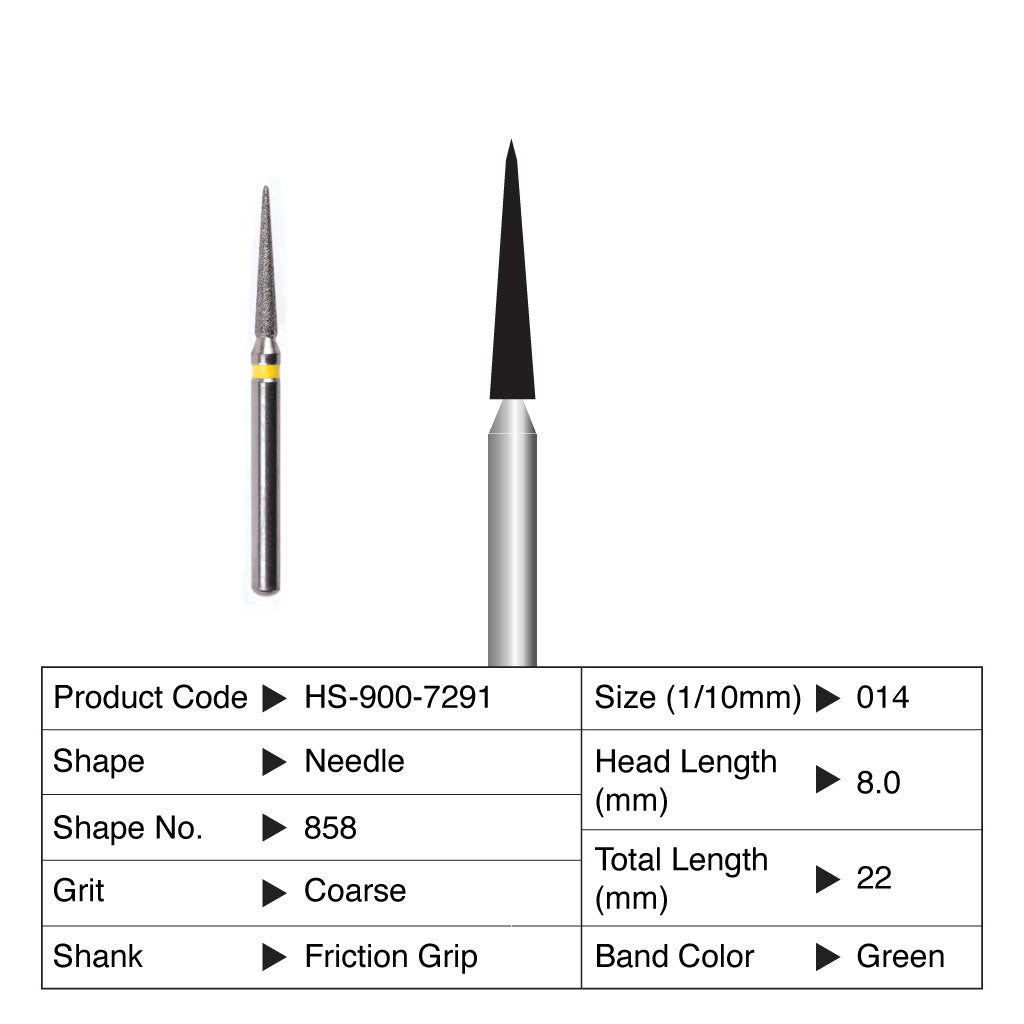 HS Maxima Diamond Bur Needle Friction Grip Coarse 858-014C 5/Pack