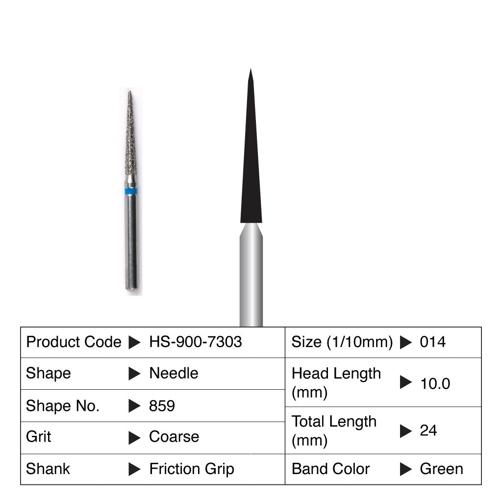 HS Maxima Diamond Bur Needle Friction Grip Coarse 859-014C 5/Pack