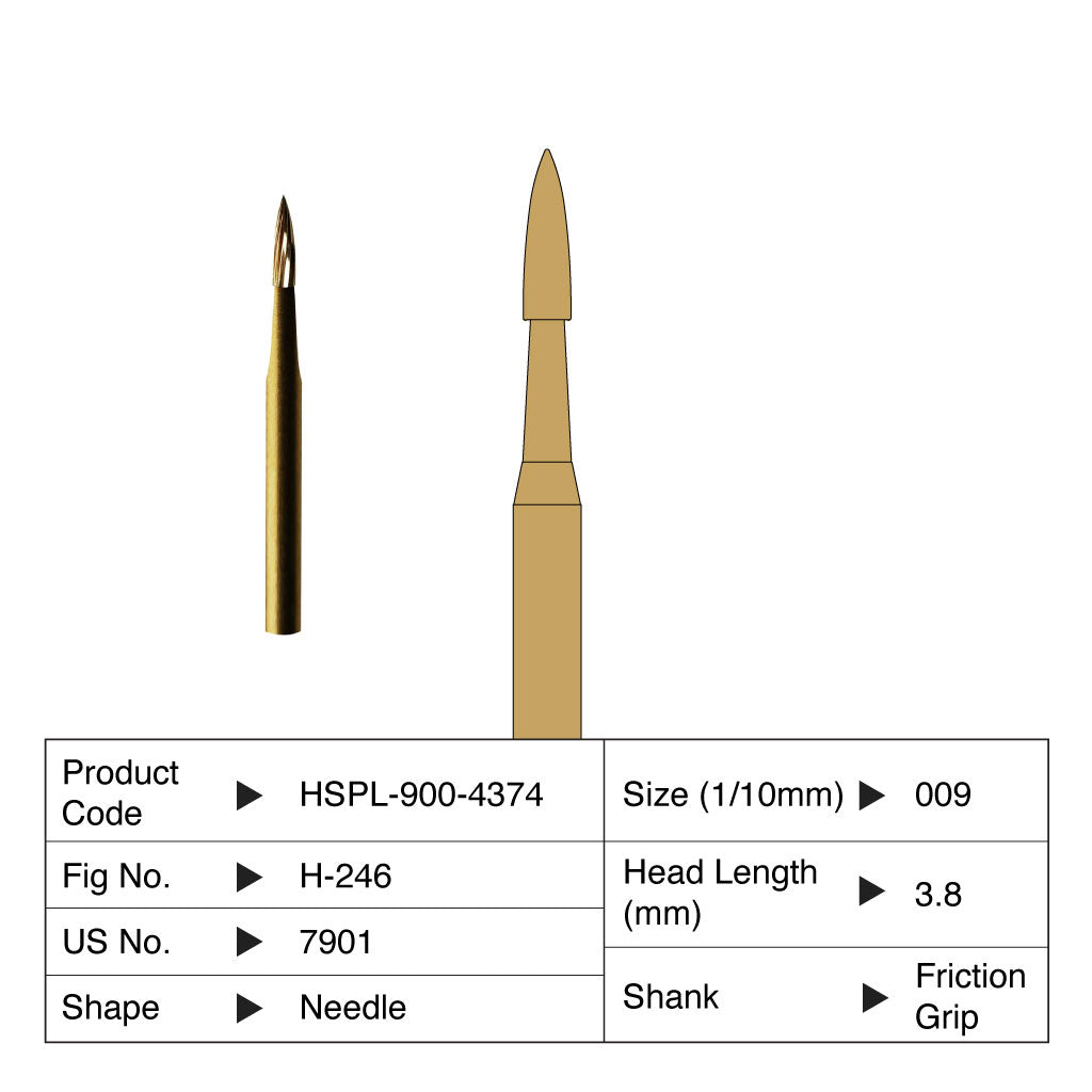 HSPL Carbide Bur Needle Trimming &amp; Finishing Friction Grip 7901 5/Pack