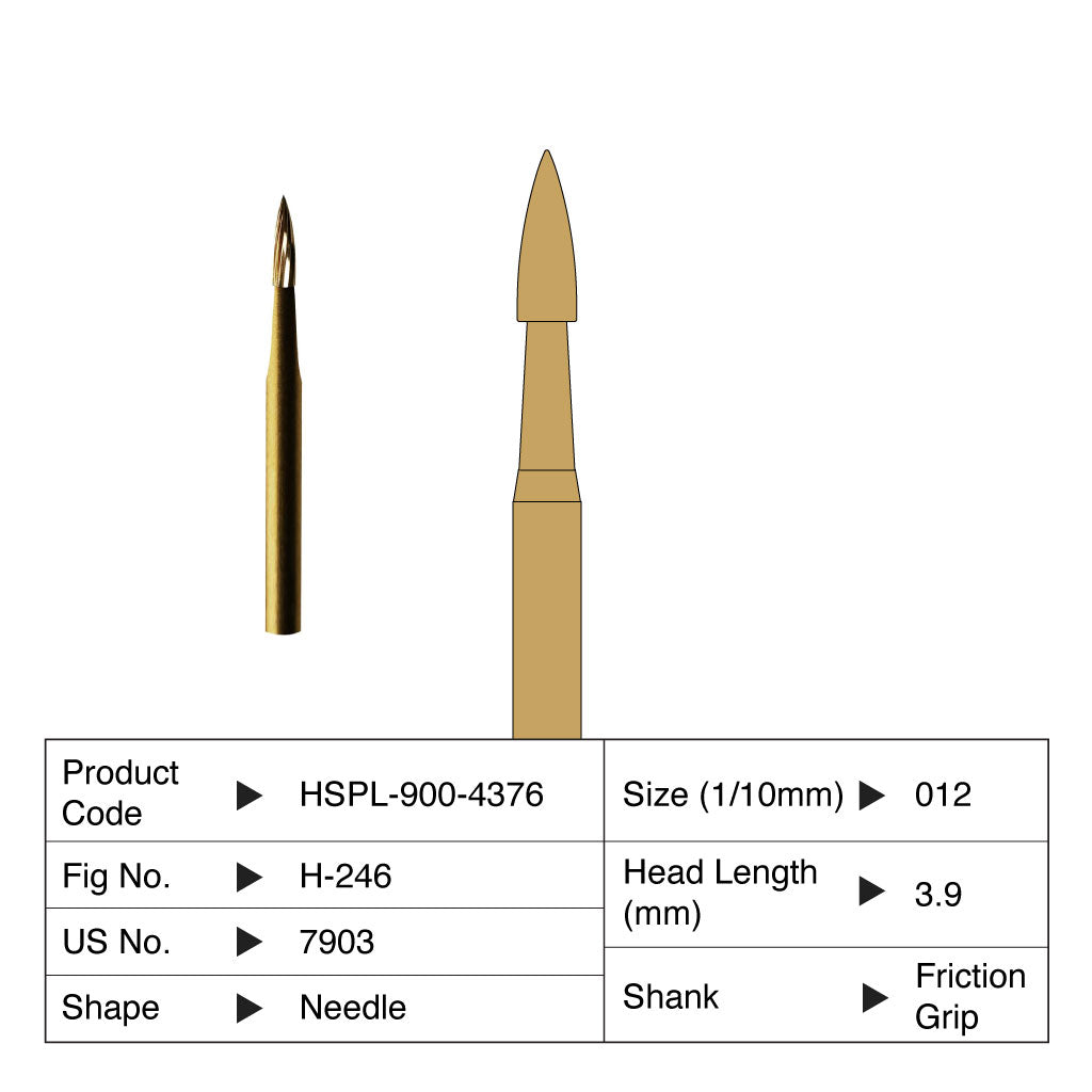 HSPL Carbide Bur Needle Trimming &amp; Finishing Friction Grip 7903 5/Pack