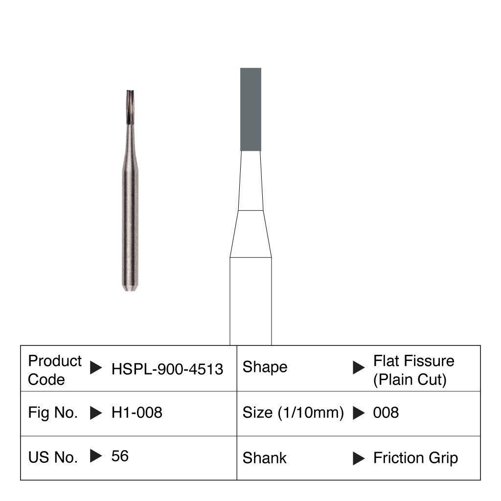 HSPL Maxima Carbide Bur Flat Fissure Operative Friction Grip 56 10/Pack