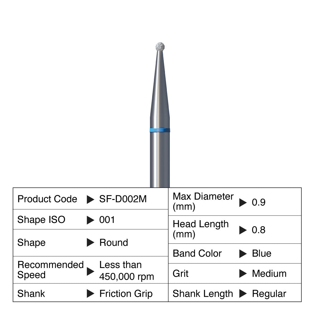 Shofu Robot Points Pro-Cut Diamond FG Bur 5/Pack - 001 Round