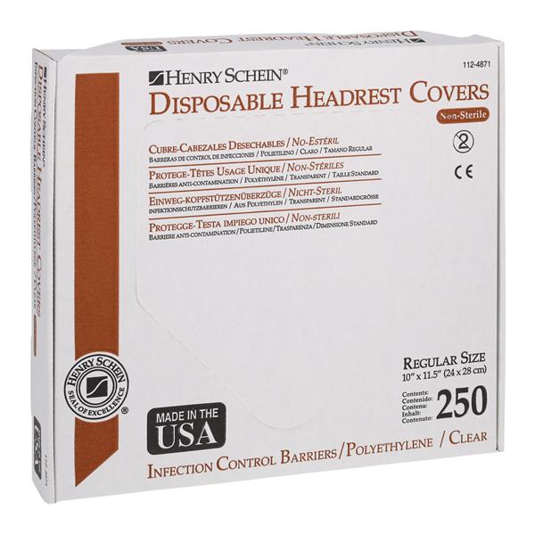 HS Headrest Covers 11.5&quot;x10&quot; Clear 250/Bx