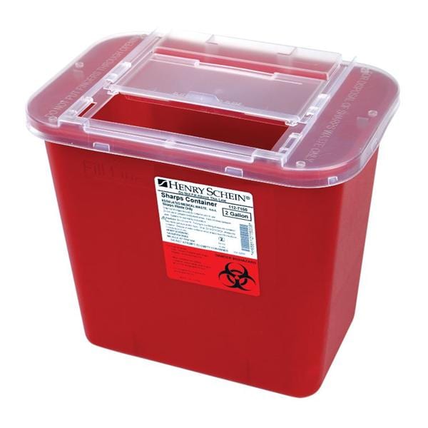 HS Container Sharps 2Gal Polypropylene Red Ea