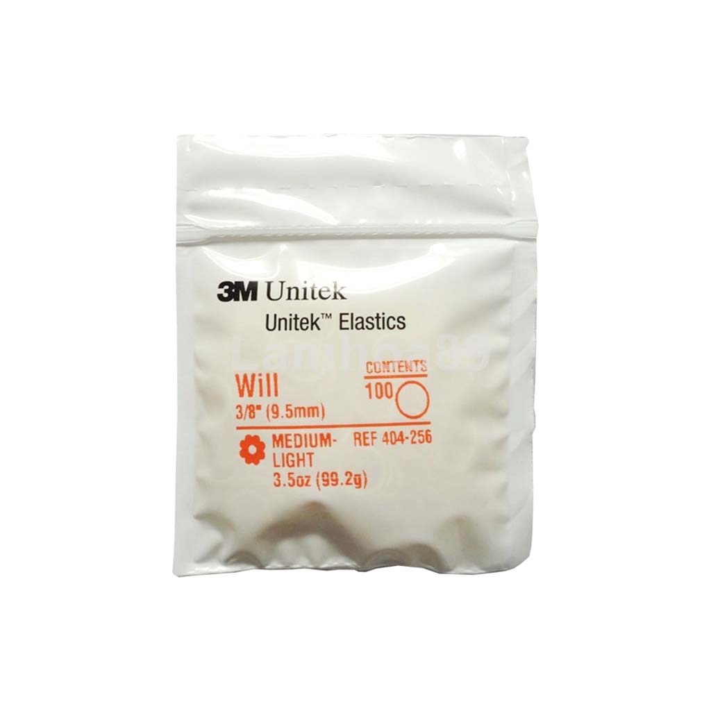 3M Unitek Latex Intraoral Elastics-Will, 3/8&quot;, 3.5oz Medium-Light, 30x100Pcs/Pack