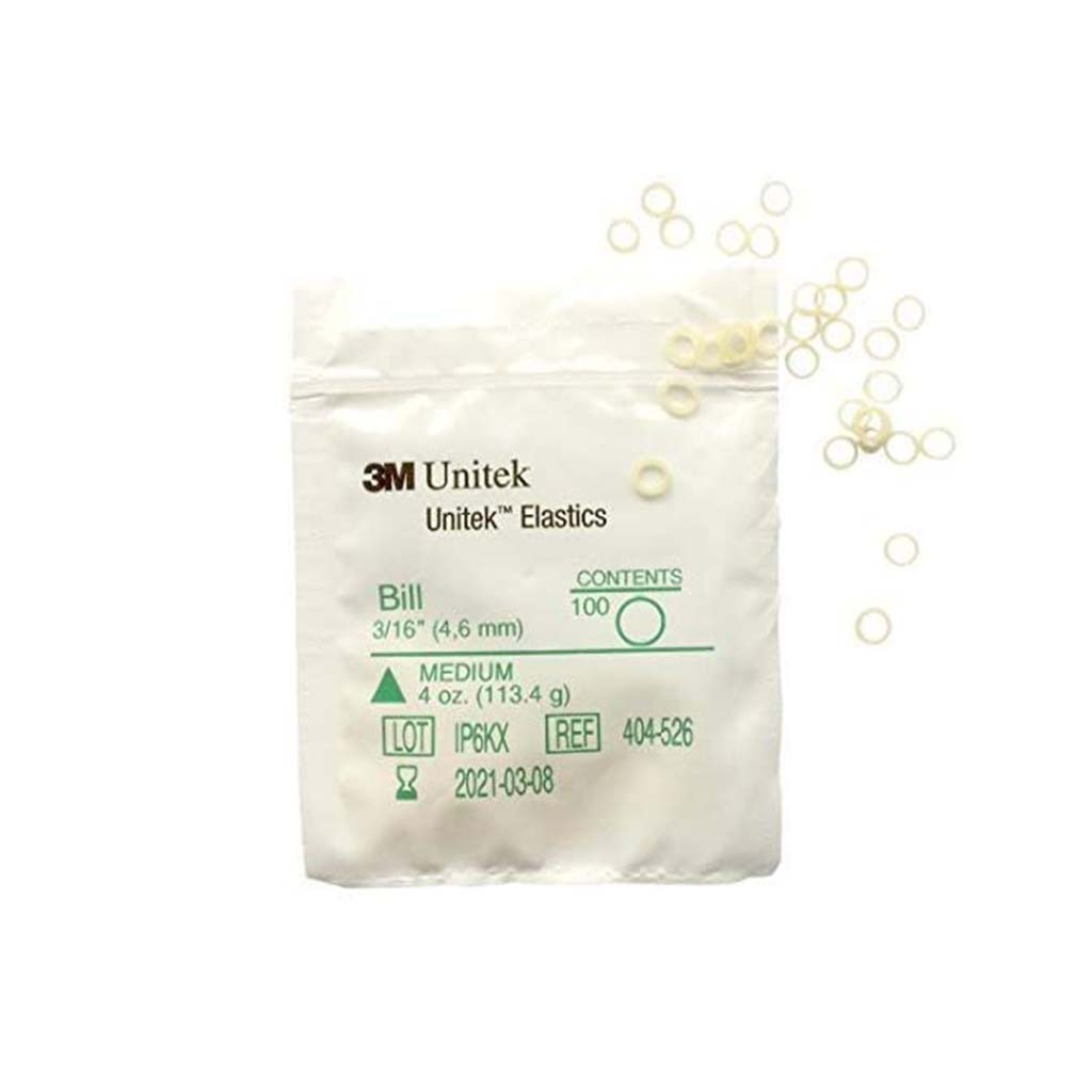 3M Unitek Latex Intraoral Elastics-Bill, 3/16&quot;, 4oz Medium, 30x100Pcs/Pack