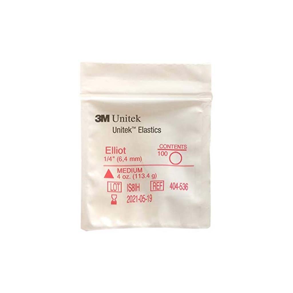 3M Unitek Latex Intraoral Elastics-Elliot, 1/4&quot;, 4oz Medium, 30x100Pcs/Pack