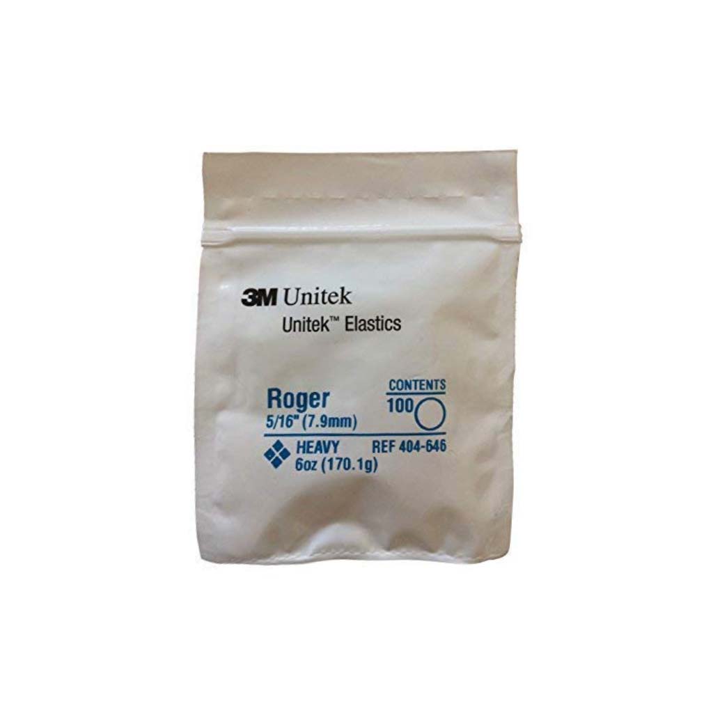 3M Unitek Latex Intraoral Elastics-Roger, 5/16&quot;, 6oz Heavy, 30x100Pcs/Pack