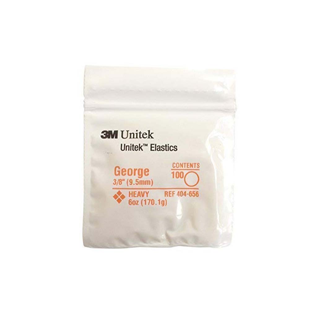 3M Unitek Latex Intraoral Elastics-George, 3/8&quot;, 6oz Heavy, 30x100Pcs/Pack