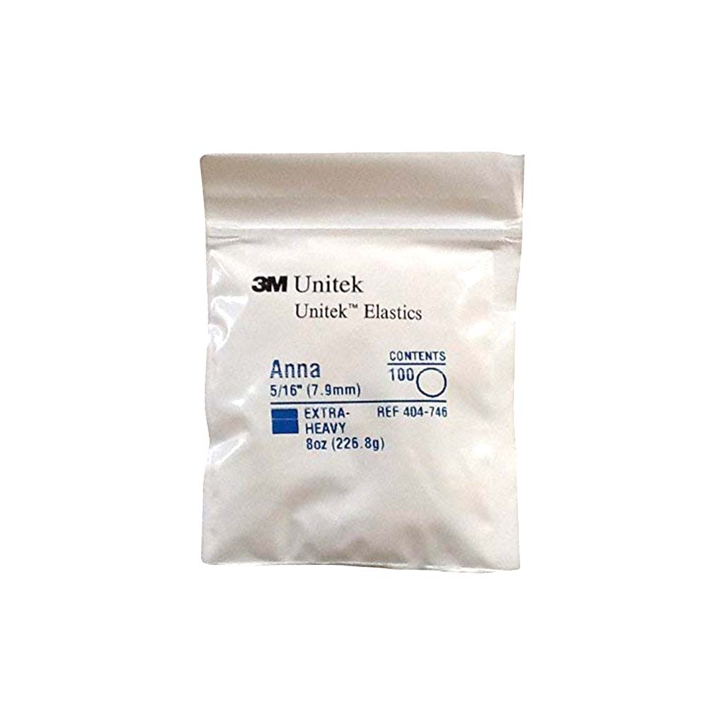 3M Unitek Latex Intraoral Elastics-Anna, 5/16&quot;, 8oz Extra-Heavy, 30x100Pcs/Pack