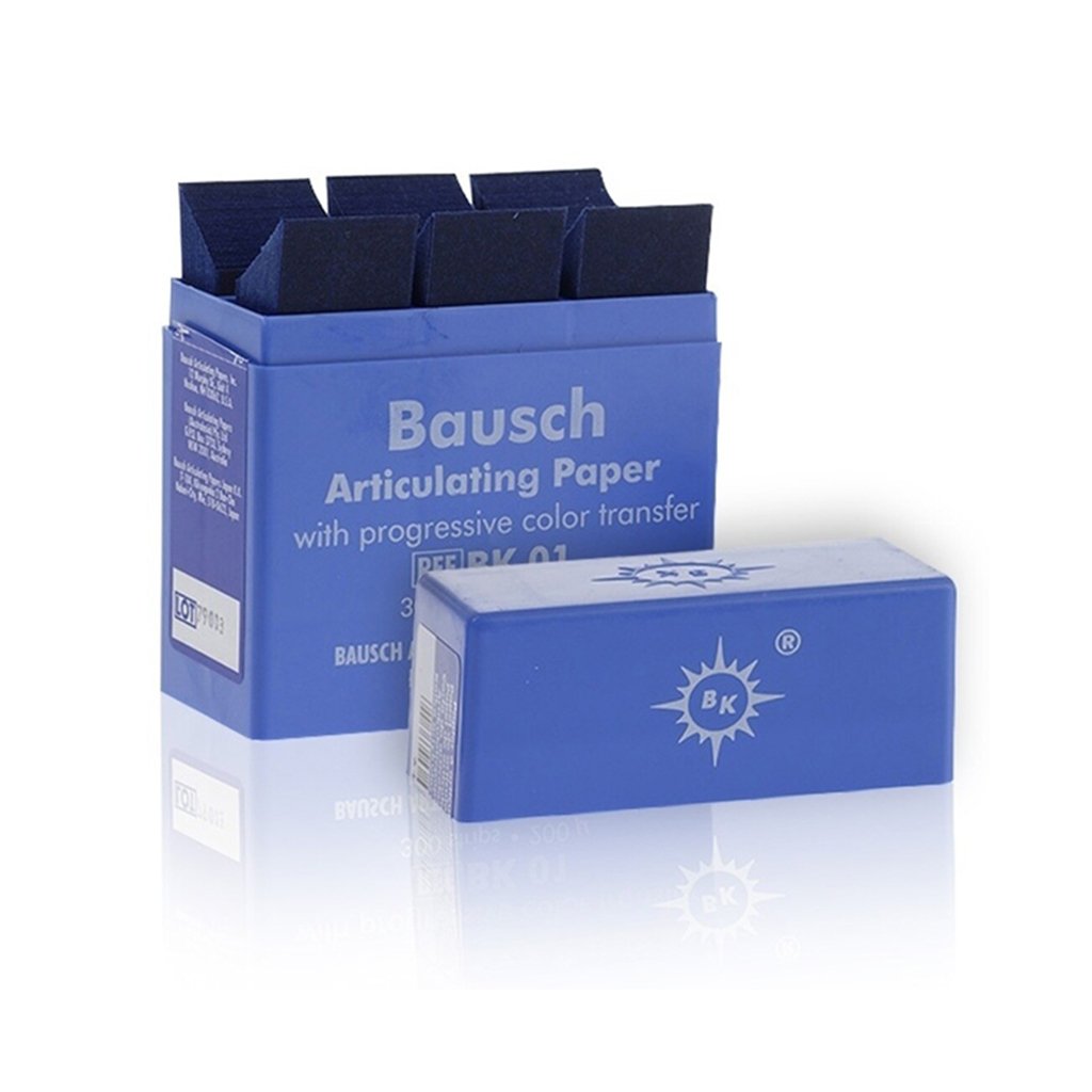 Bausch Articulating Paper 200μ Plastic Dispenser Blue 300 Strips/Pack