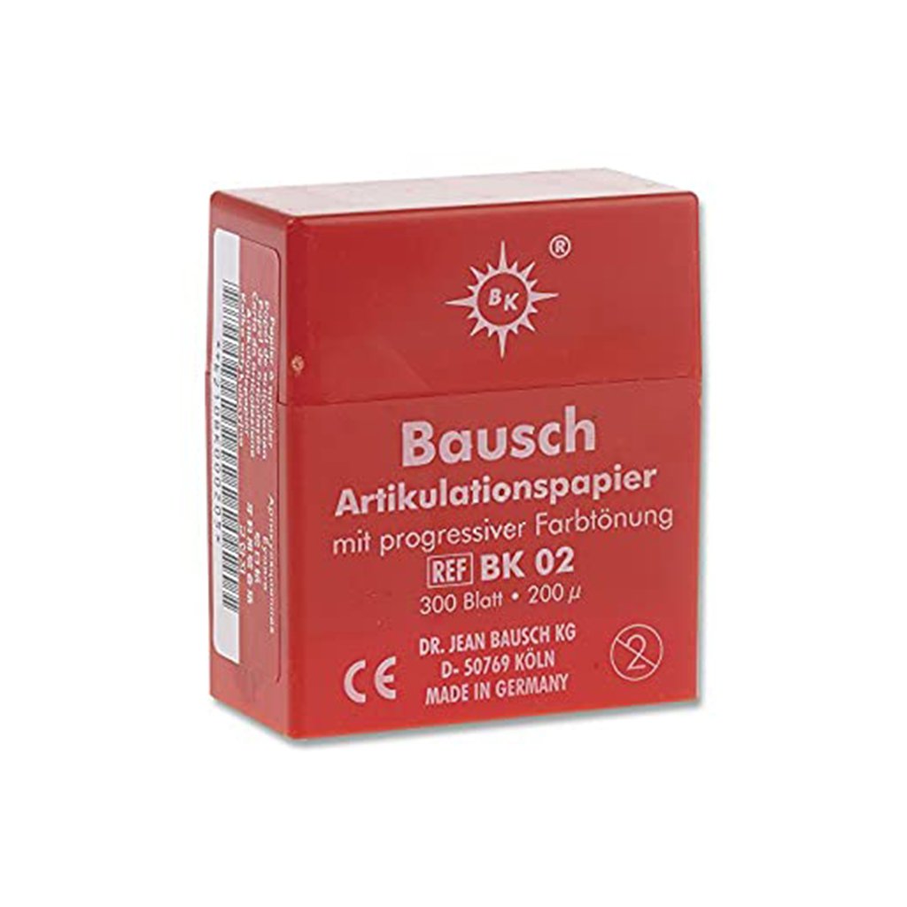 Bausch Articulating Paper 200μ Plastic Dispenser Red 300 Strips/Pack
