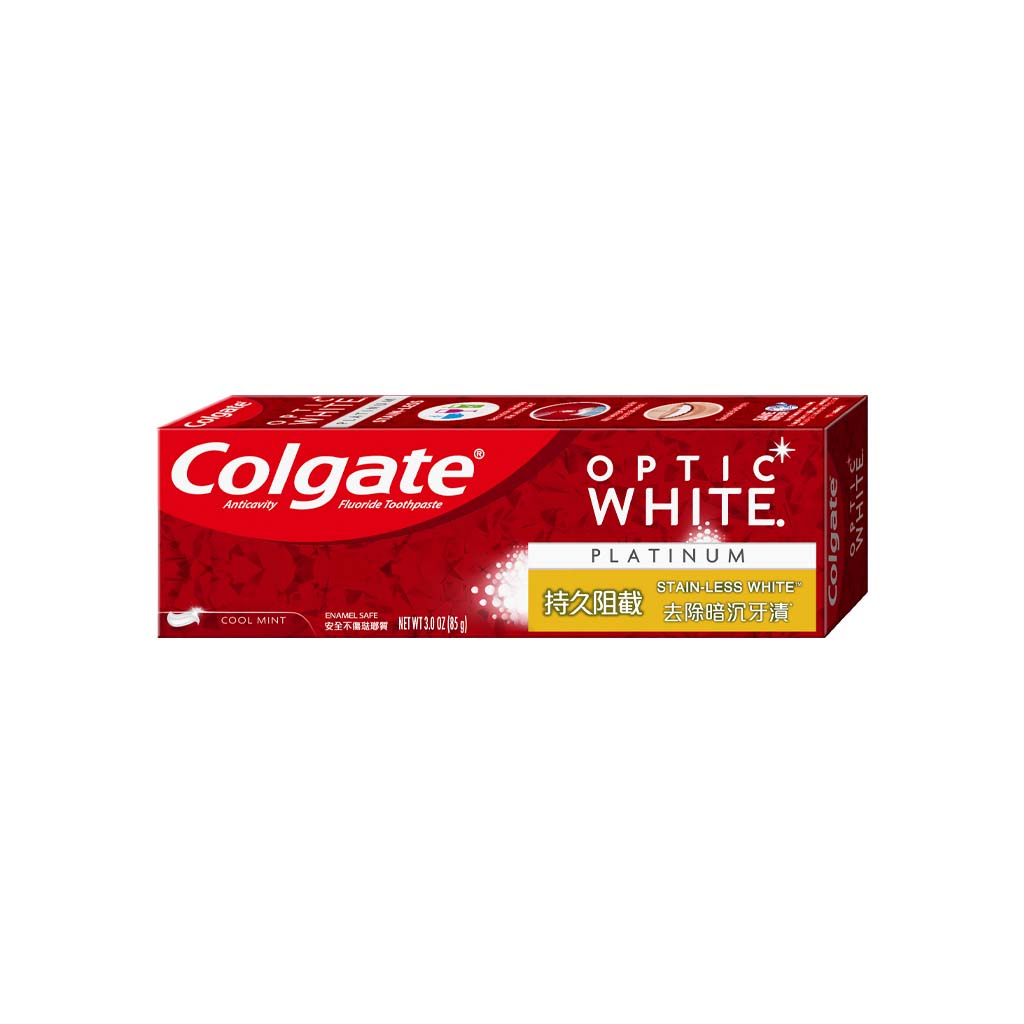 【楽ギフ_包装】 Toothpaste Stain-less White Optic Colgate 85g HSHK - 12/Dozen トップス