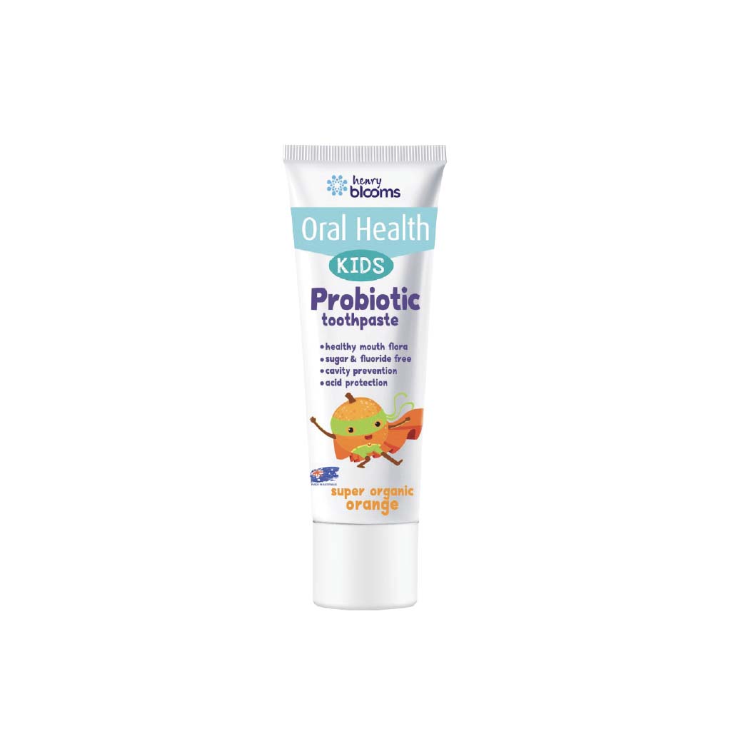 Henry Blooms Kids Probiotic Toothpaste Organic Orange 50g