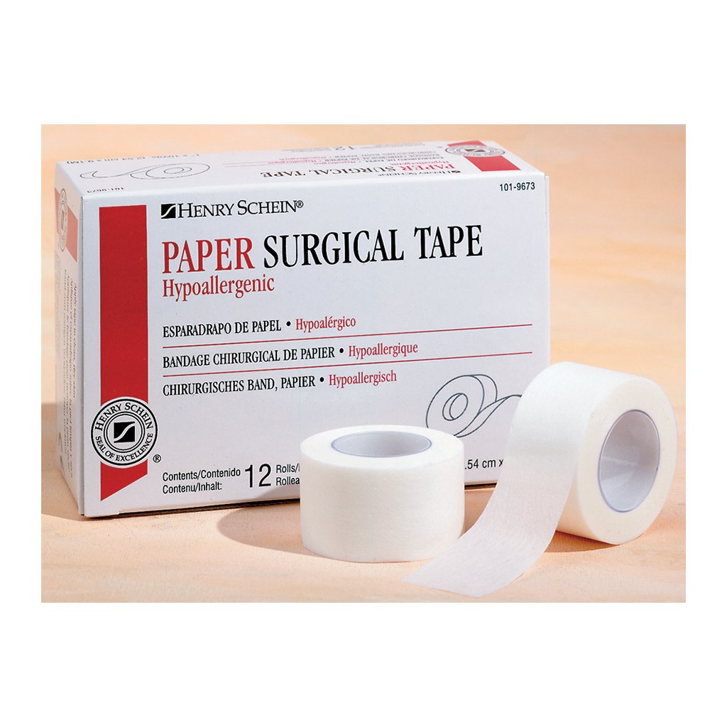 HS Tape Surgical Paper 1&quot;x10yd Adhesive White 12/Box