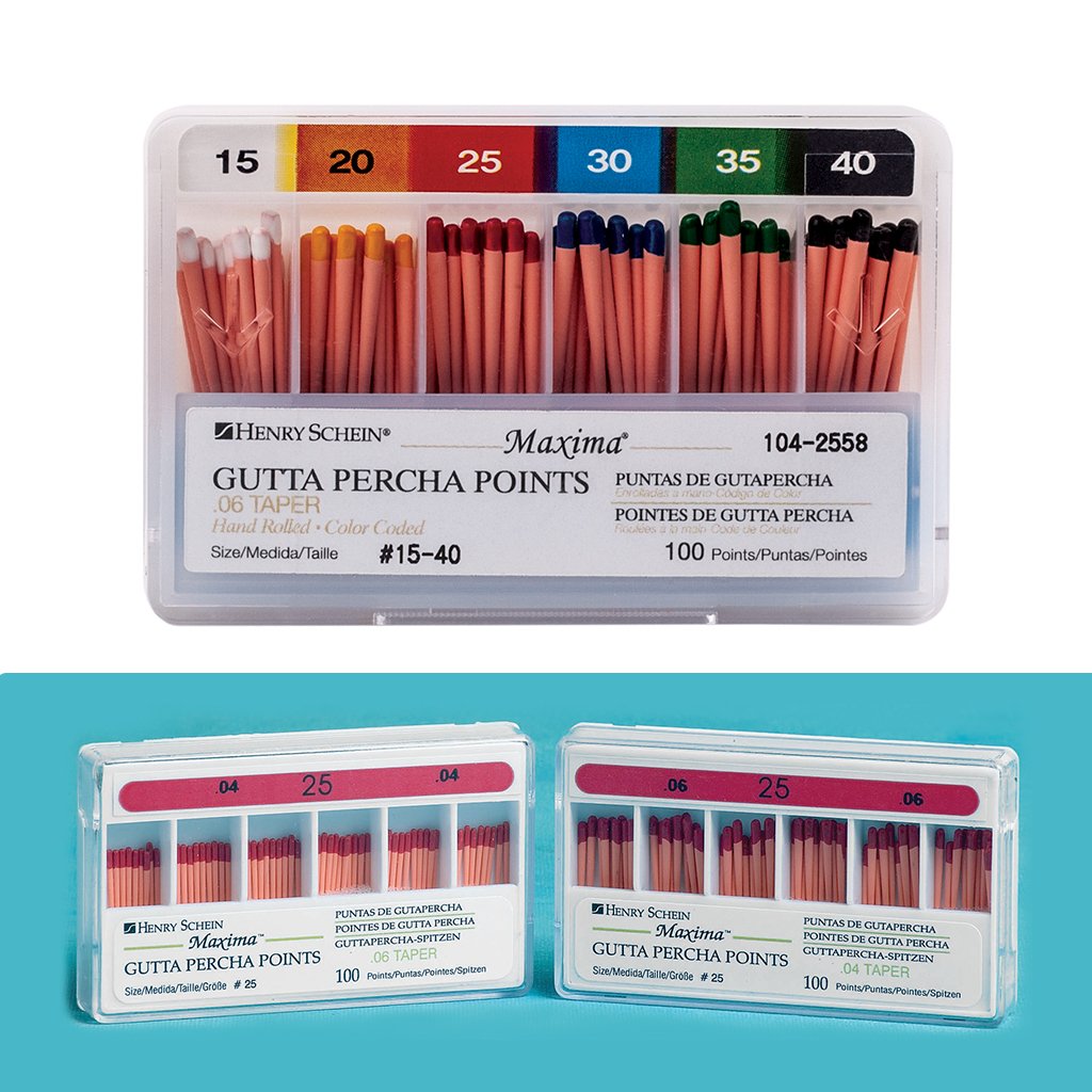 HS Maxima Gutta Percha Points 0.04 25 Red 100/Box