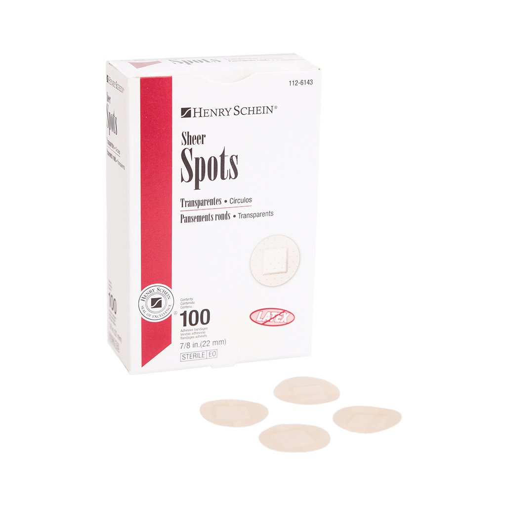 HS Bandage Spot Sheer 7/8&quot; Flexible Flesh 100/Box