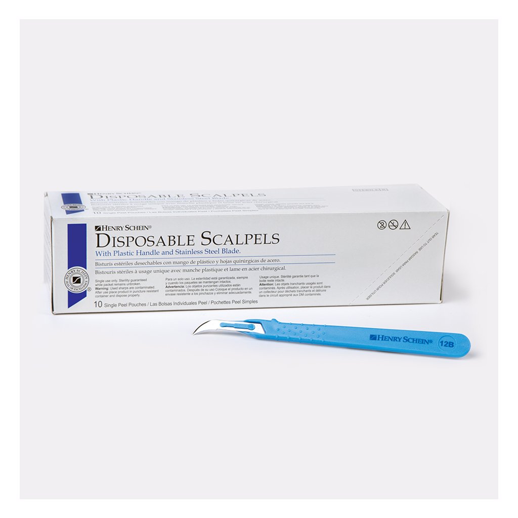 HS Surgical Scalpel #12B Sterile Disposable 10/Box