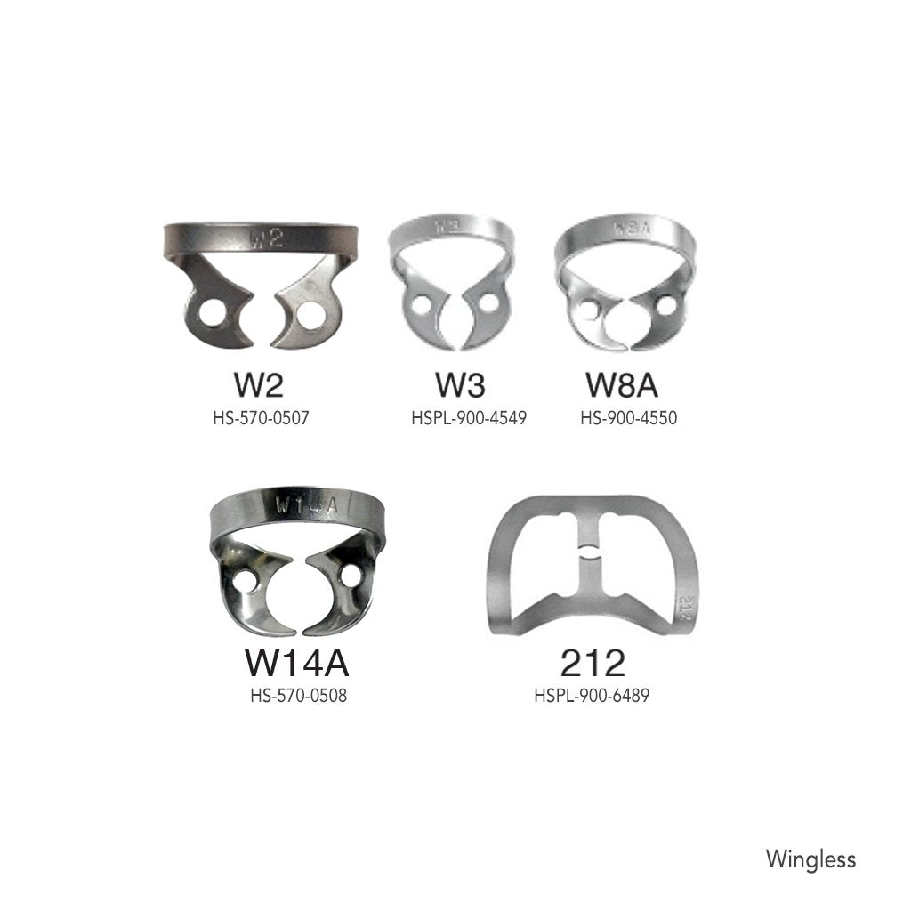 HS Rubber Dam Clamp Wingless Upper and Lower Small Molar Root 