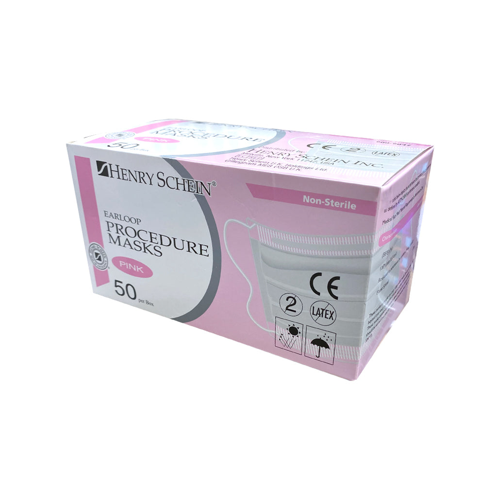 HS Earloop Procedure Face Mask ASTM Level 1 Pink 50/Box - HSHK