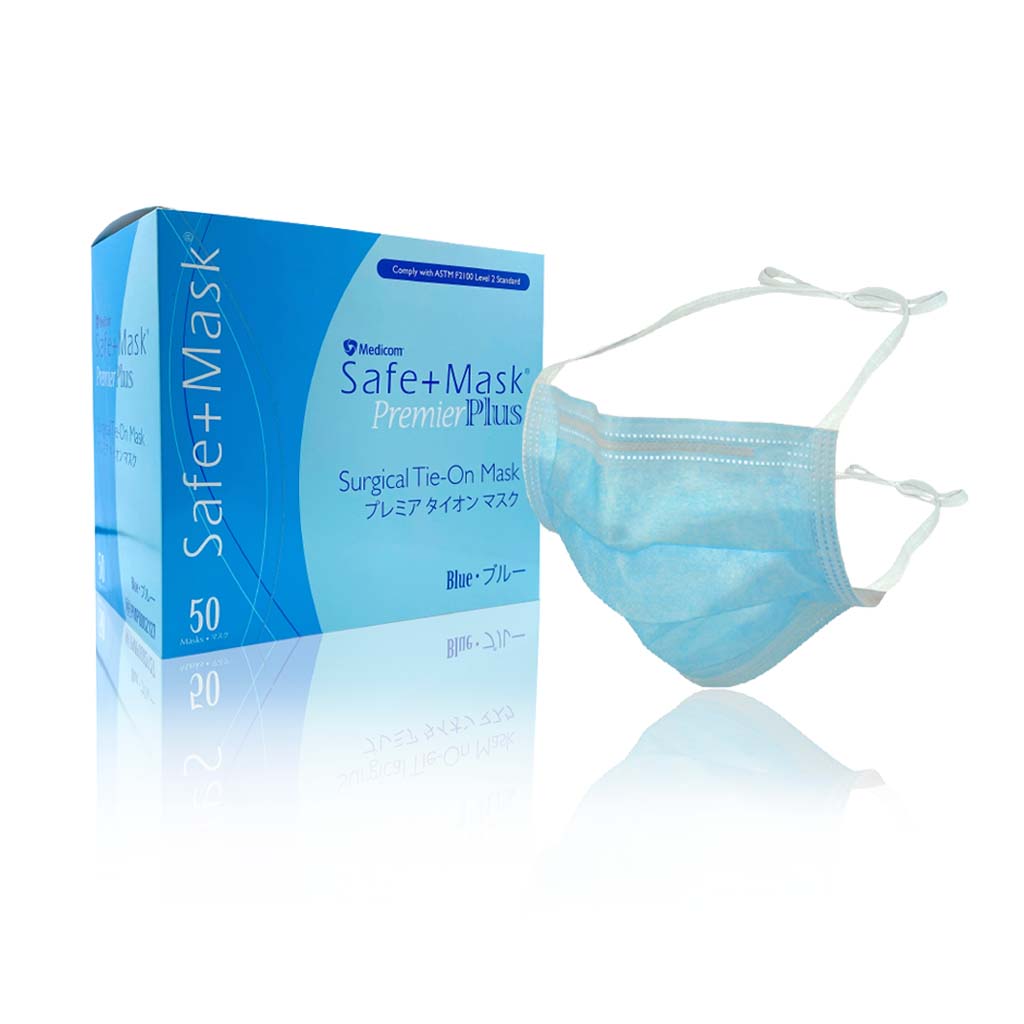 Medicom Safe+Mask Tie-On Surgical Mask 50/Box