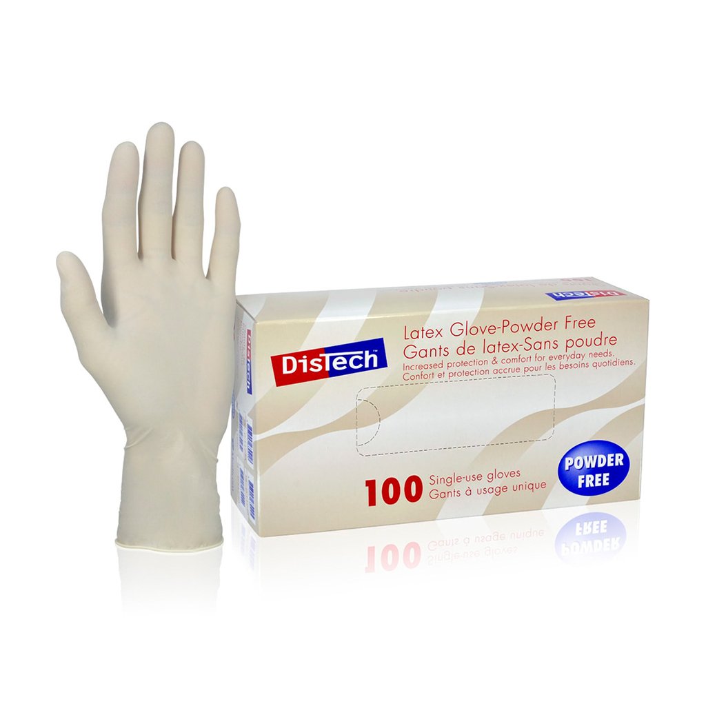 Distech Latex Exam Gloves Powderfree S 100/Box