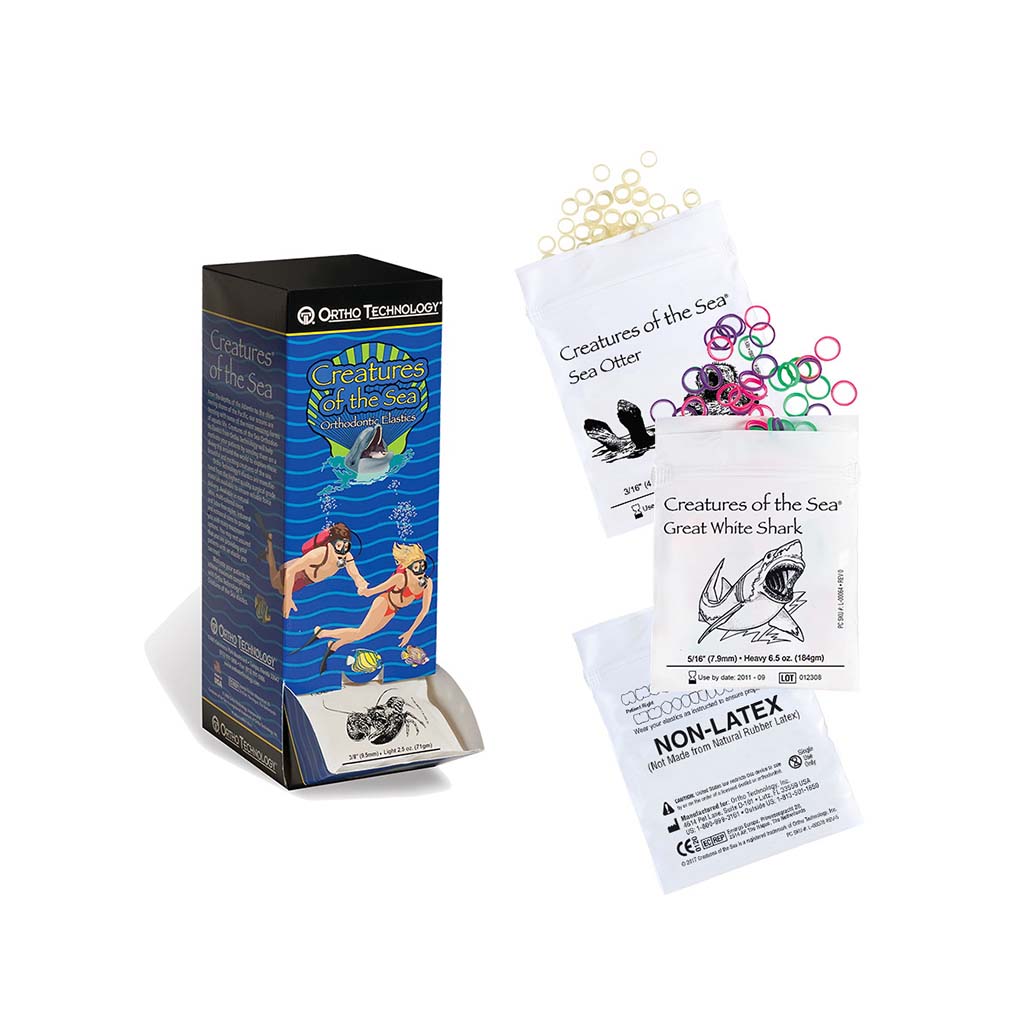 Ortho Technology Latex Elastics-Walrus, 1/4", 2.5oz Light, 50x100Pcs/Pack