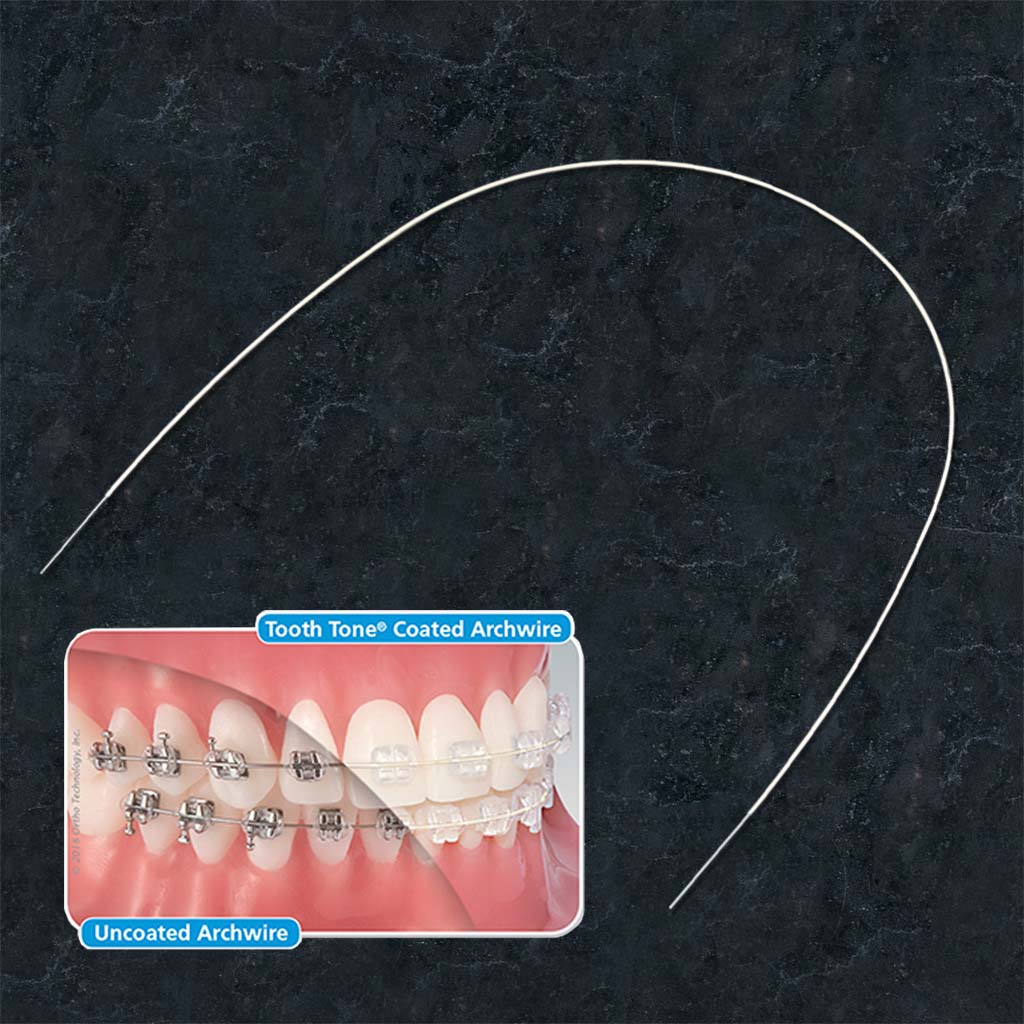 Ortho Technology Tooth Tone Coated Stainless Steel Full Form Archwire, Lower .017x.025",  10 pcs/pack