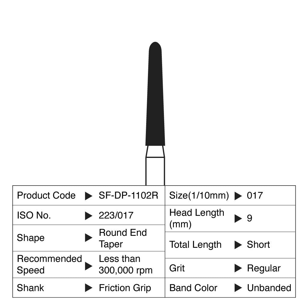 Shofu Diamond Point FG Regular Grit #1102R 10/Box