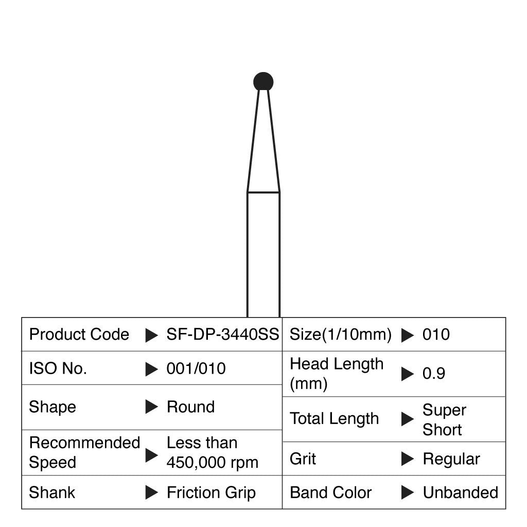 Shofu Diamond Point FG Regular Grit #3440SS 10/Box