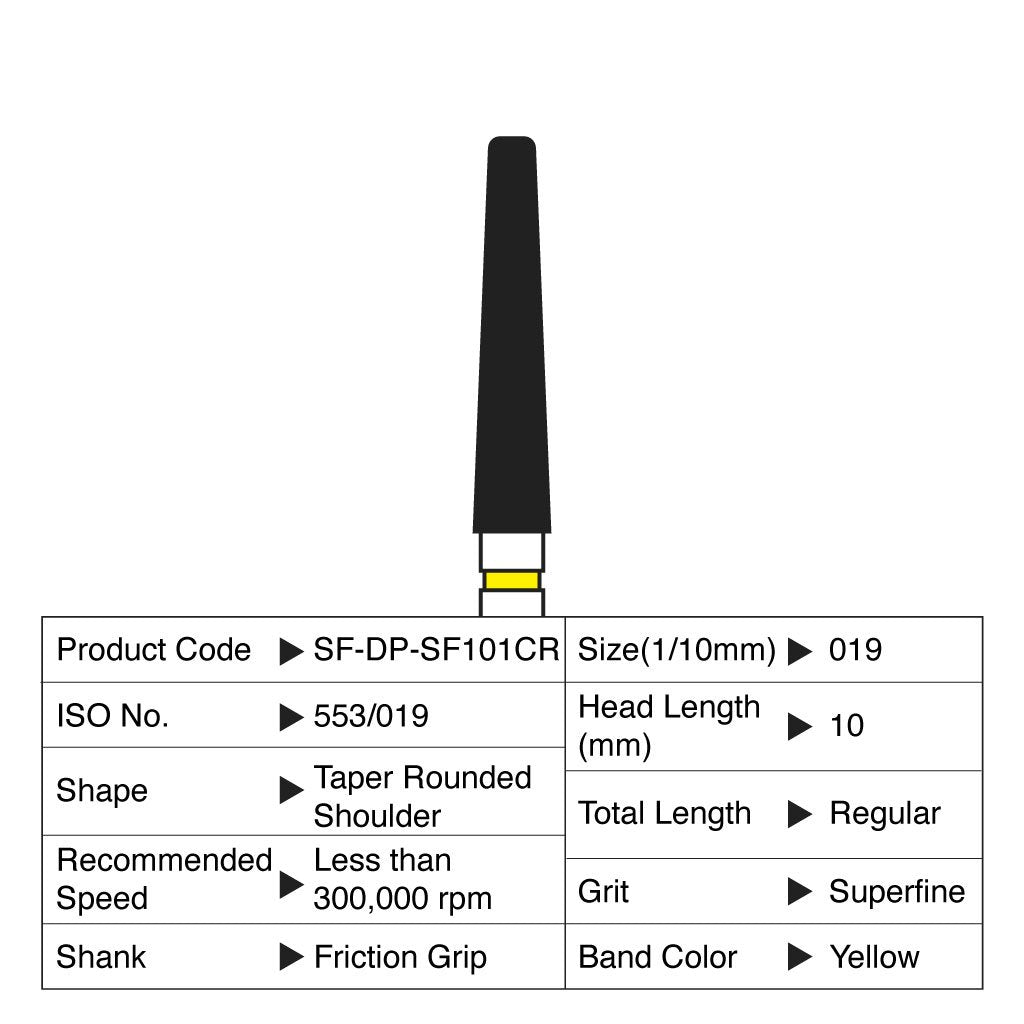 Shofu Diamond Point FG Superfine Grit #SF101CR 10/Box