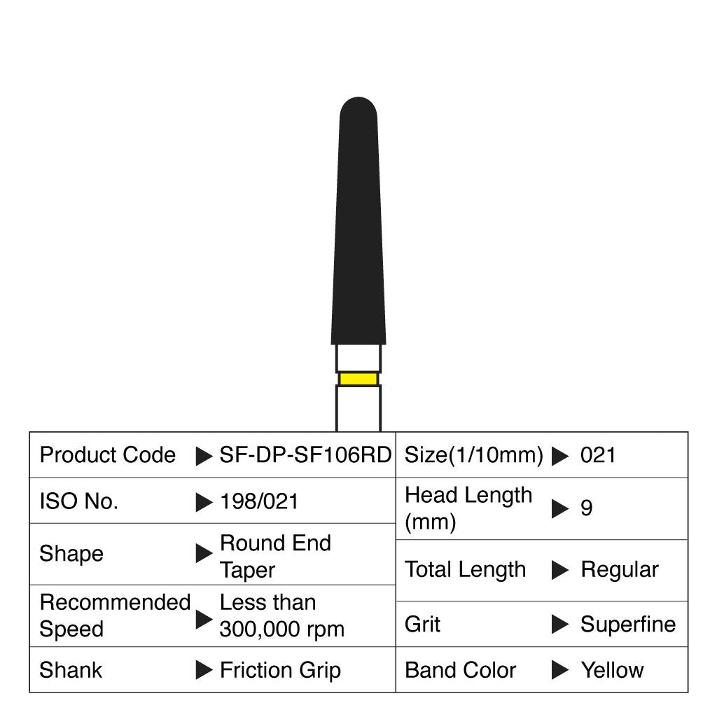 Shofu Diamond Point FG Superfine Grit #SF106RD 10/Box