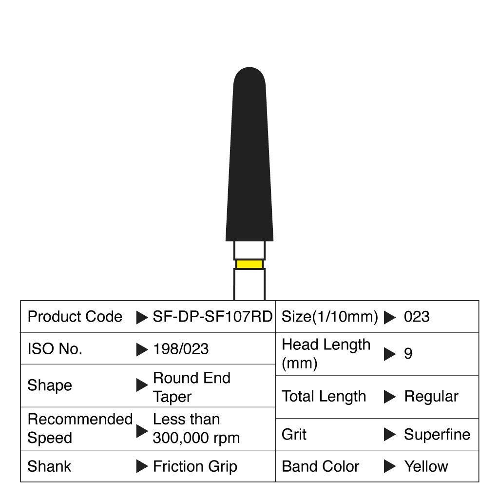 Shofu Diamond Point FG Superfine Grit #SF107RD 10/Box