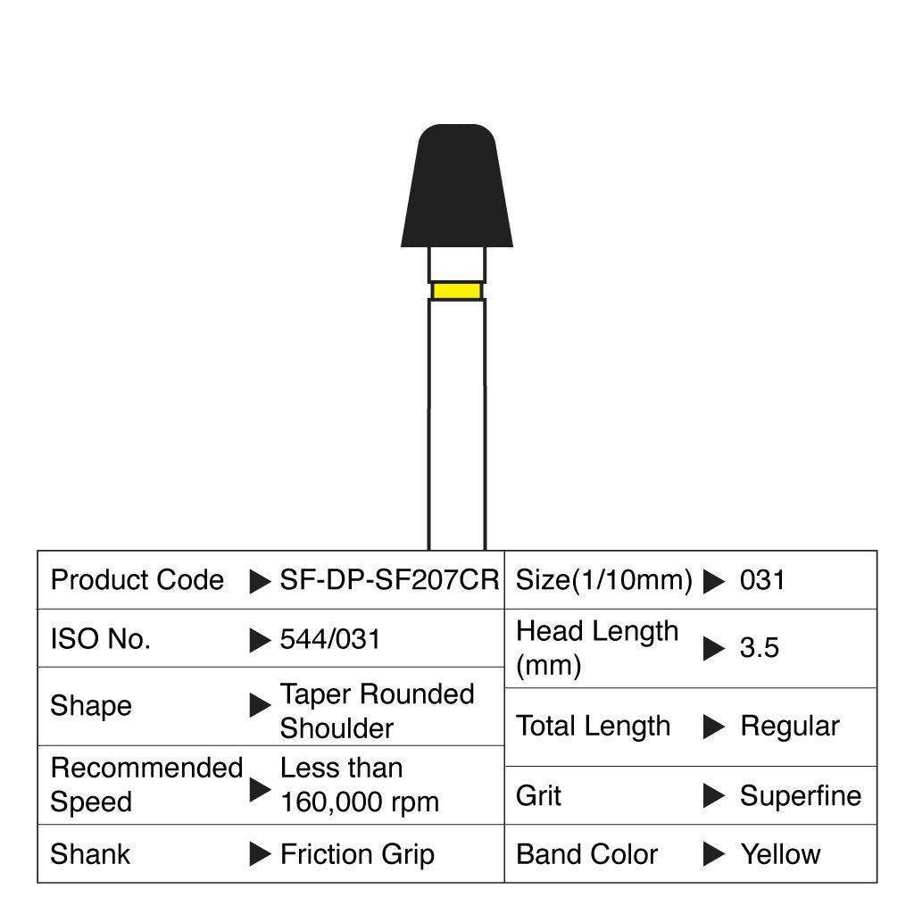 Shofu Diamond Point FG Superfine Grit #SF207CR 10/Box